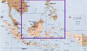 Administrativa mapa de Indonesia em ingles