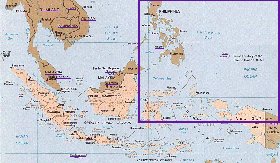 Administrativa mapa de Indonesia em ingles