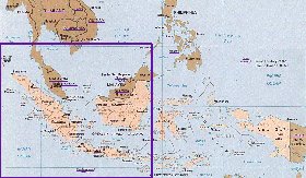 Administrativa mapa de Indonesia em ingles