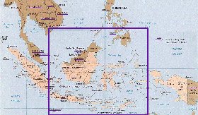 Administrativa mapa de Indonesia em ingles