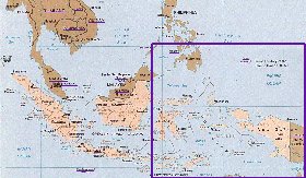 Administrativa mapa de Indonesia em ingles