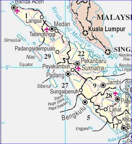 Administratives carte de Indonesie