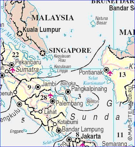Administrativa mapa de Indonesia