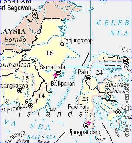 Administrativa mapa de Indonesia