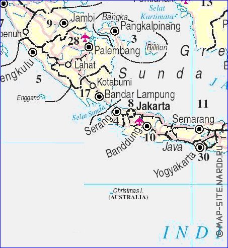 Administratives carte de Indonesie