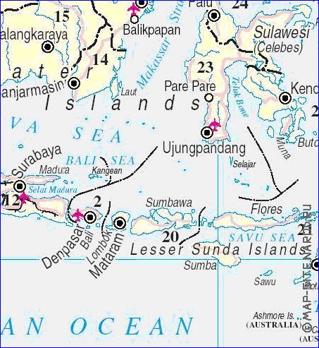 Administrativa mapa de Indonesia