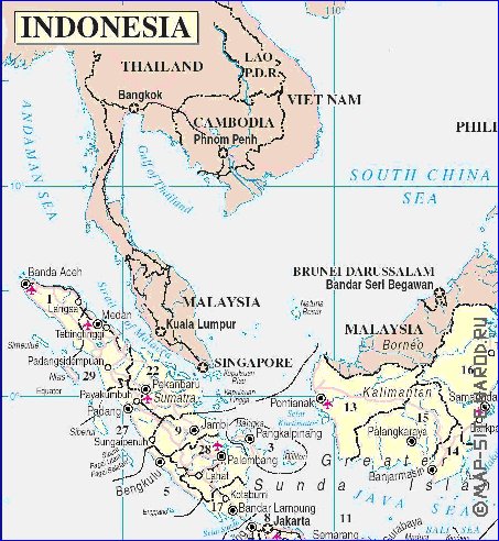 Administrativa mapa de Indonesia