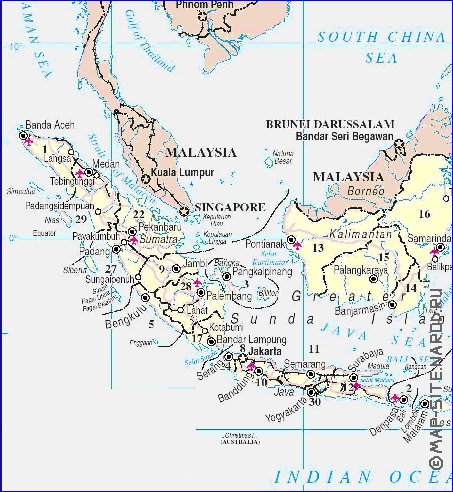 Administratives carte de Indonesie