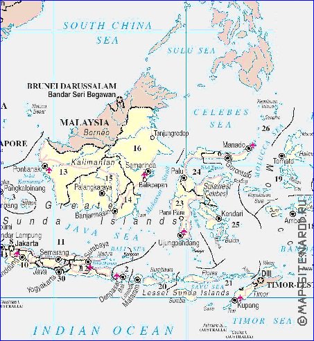 Administratives carte de Indonesie