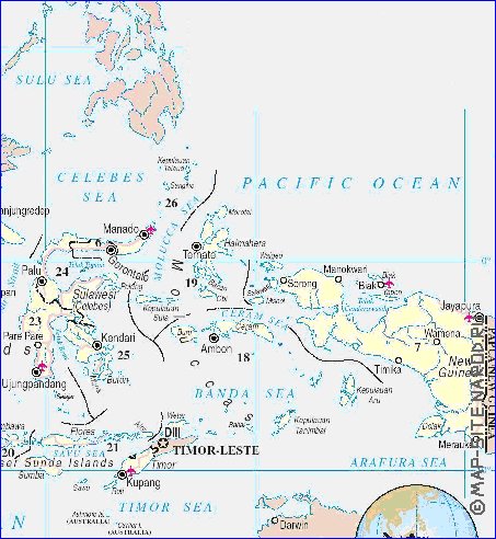 Administrativa mapa de Indonesia