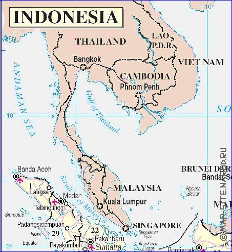 Administrativa mapa de Indonesia