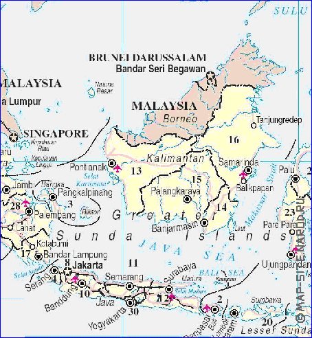 Administratives carte de Indonesie