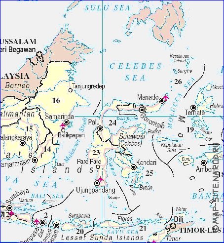 Administrativa mapa de Indonesia