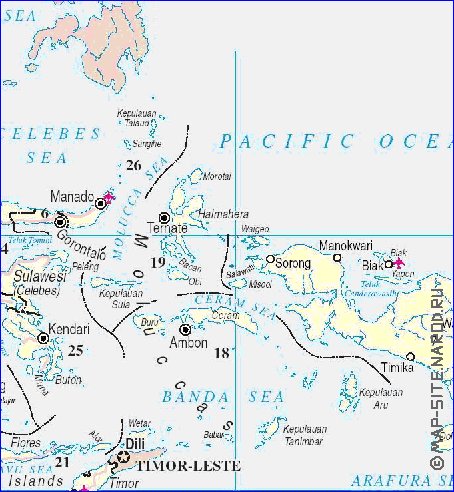 Administrativa mapa de Indonesia