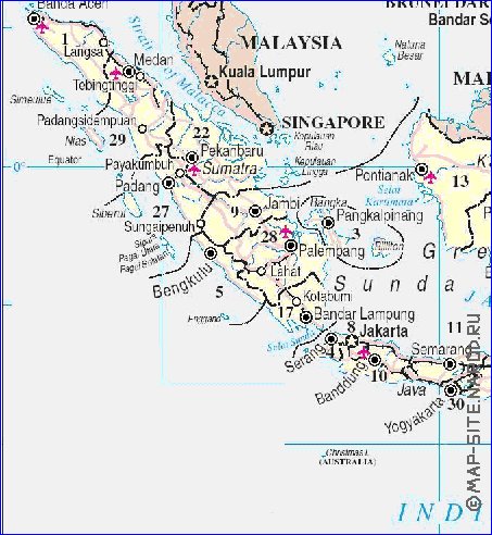 Administrativa mapa de Indonesia