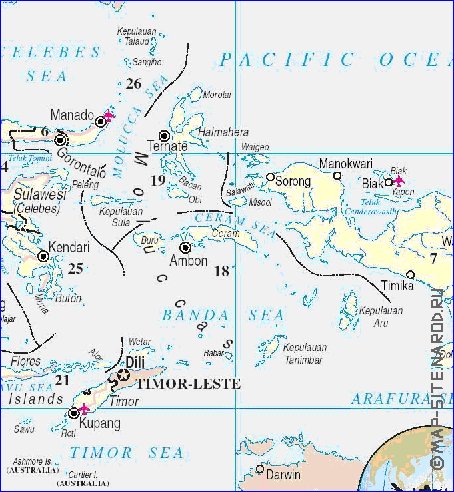 Administrativa mapa de Indonesia