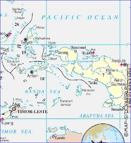 Administrativa mapa de Indonesia