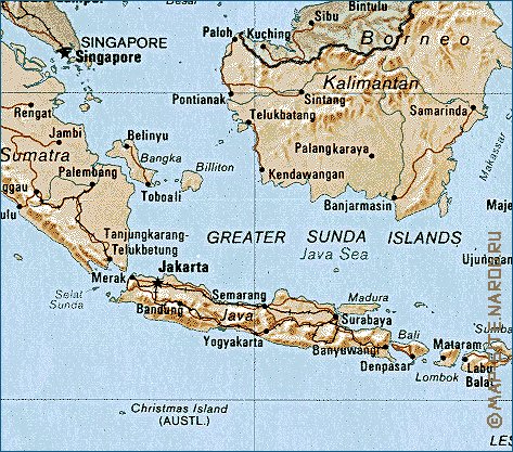 mapa de Indonesia em ingles