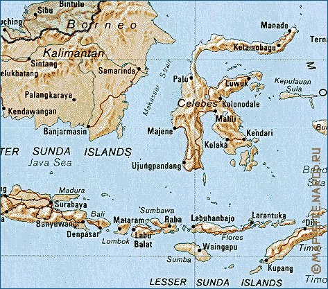 mapa de Indonesia em ingles