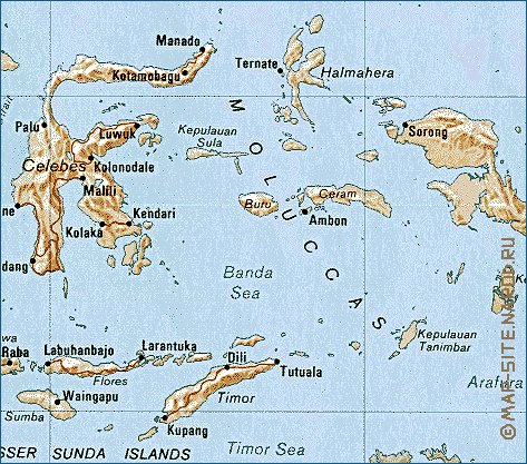 mapa de Indonesia em ingles