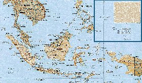 mapa de Indonesia em ingles