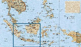 mapa de Indonesia em ingles