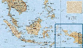 mapa de Indonesia em ingles