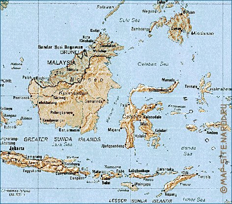 mapa de Indonesia em ingles