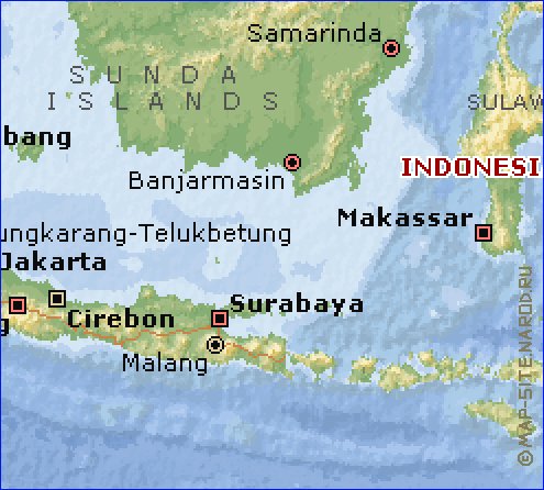 Fisica mapa de Indonesia em ingles