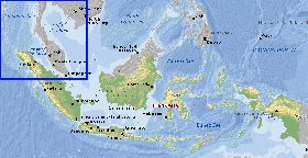 Fisica mapa de Indonesia em ingles