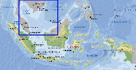 Fisica mapa de Indonesia em ingles