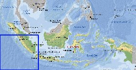 Fisica mapa de Indonesia em ingles