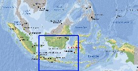 Fisica mapa de Indonesia em ingles