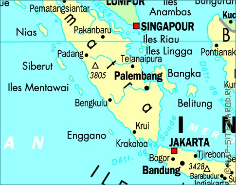mapa de Indonesia em frances