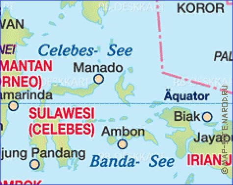 mapa de Indonesia em alemao