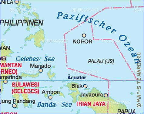 mapa de Indonesia em alemao