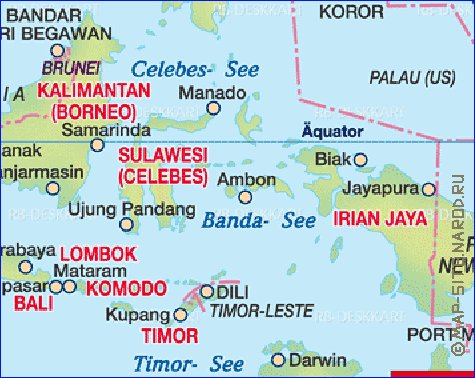 mapa de Indonesia em alemao