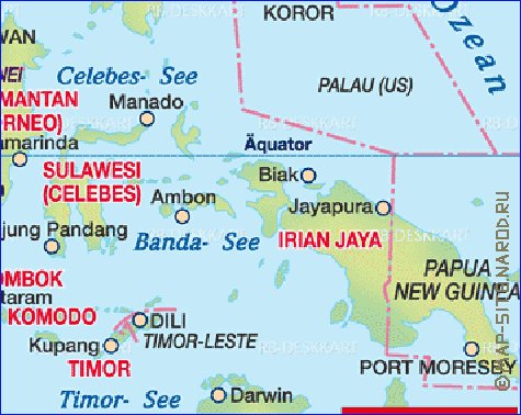 mapa de Indonesia em alemao