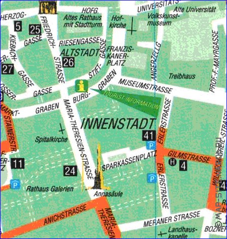 carte de Innsbruck en allemand