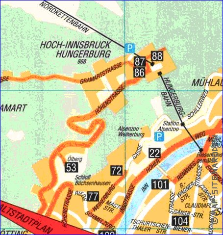 carte de Innsbruck en allemand