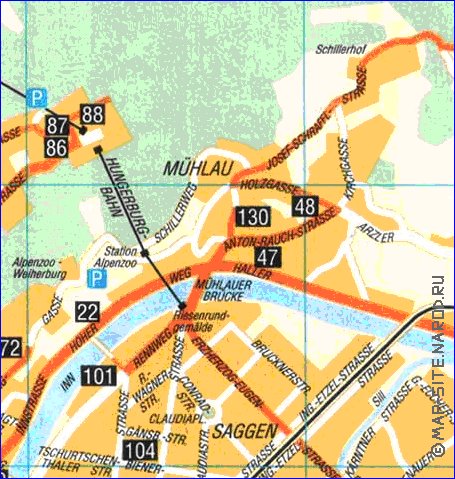 carte de Innsbruck en allemand