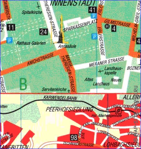 carte de Innsbruck en allemand