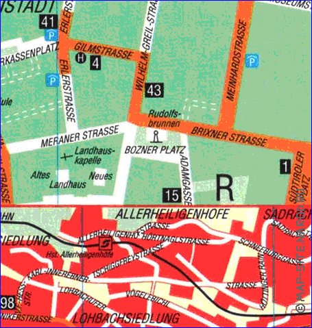 carte de Innsbruck en allemand