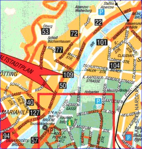 carte de Innsbruck en allemand