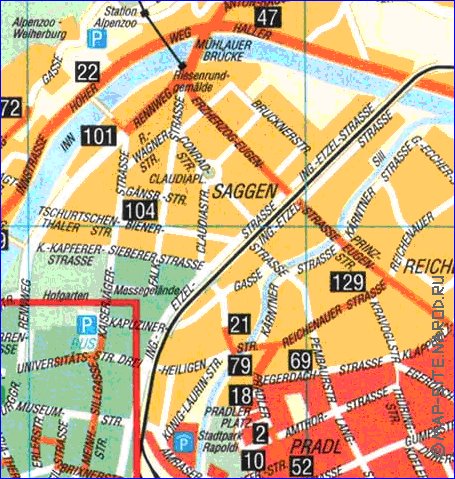 carte de Innsbruck en allemand