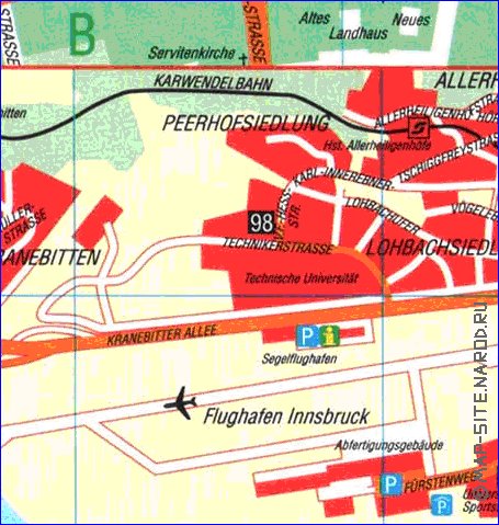 carte de Innsbruck en allemand