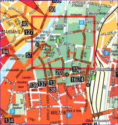 carte de Innsbruck en allemand