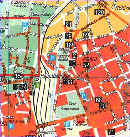 carte de Innsbruck en allemand