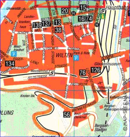 carte de Innsbruck en allemand