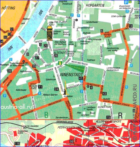 carte de Innsbruck en allemand